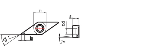 Vc Type Pcd Tooling สำหรับอลูมิเนียม, เม็ดมีดตัดเพชร